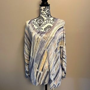 Nic+Zoe Size L Top in Shades of Gray